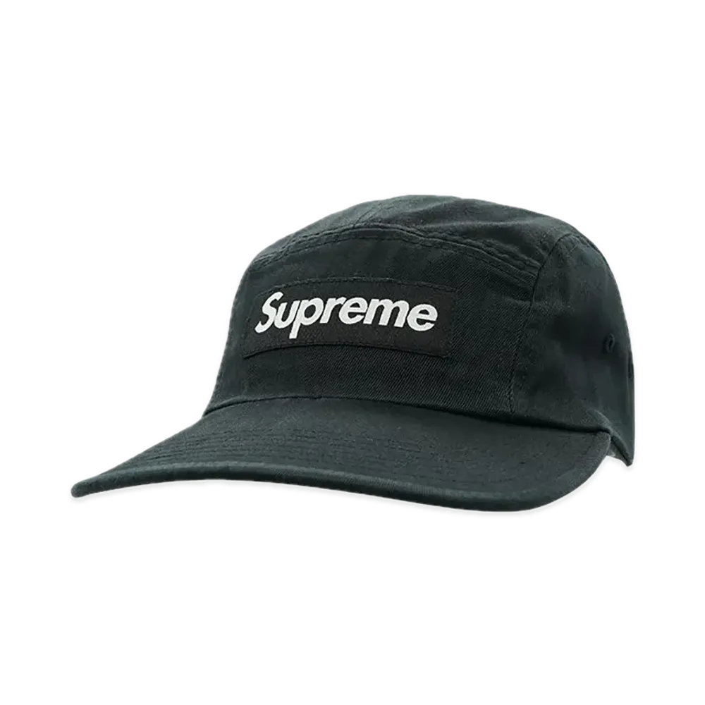 Supreme Washed Chino Twill Camp Cap "Black" (24SS)