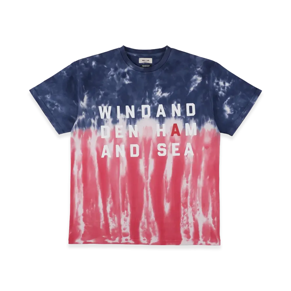 WIND AND SEA x DENHAM Stripe Tye Dye Tee "Tricolore"