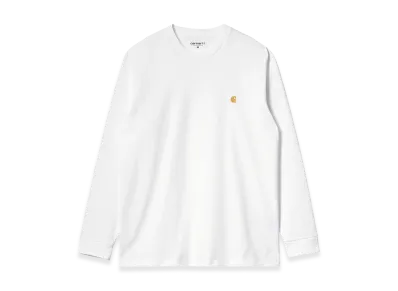 Carhartt WIP L/S Chase T-Shirt "White/Gold"
