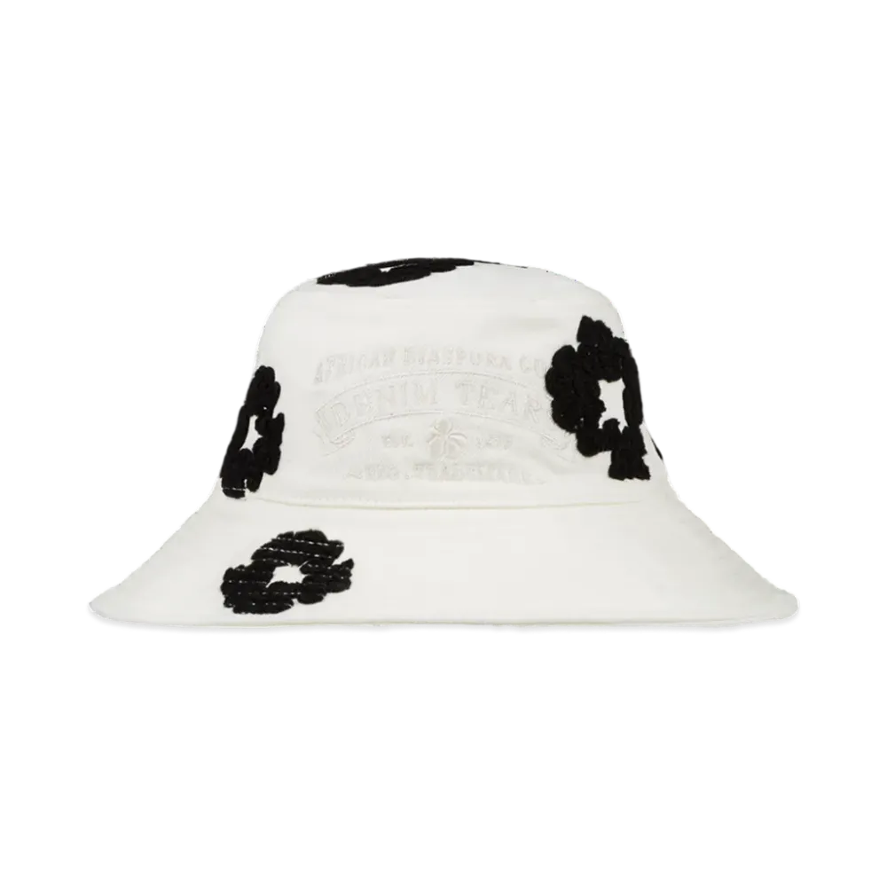 DENIM TEARS Denim Cotton Wreath Bucket Hat "White"