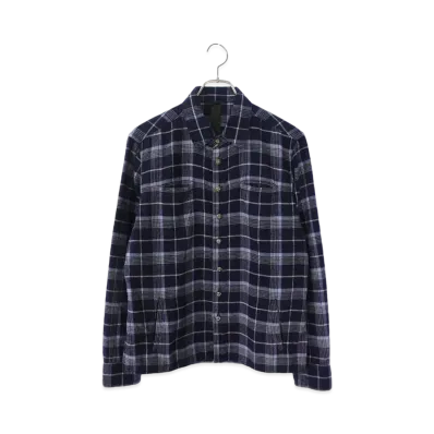 Chrome Hearts Cross Ball Button Check L/S Shirt "Navy"