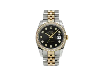 ROLEX Datejust 10P Diamonds "Black/Stainless Steel/Yellow Gold"