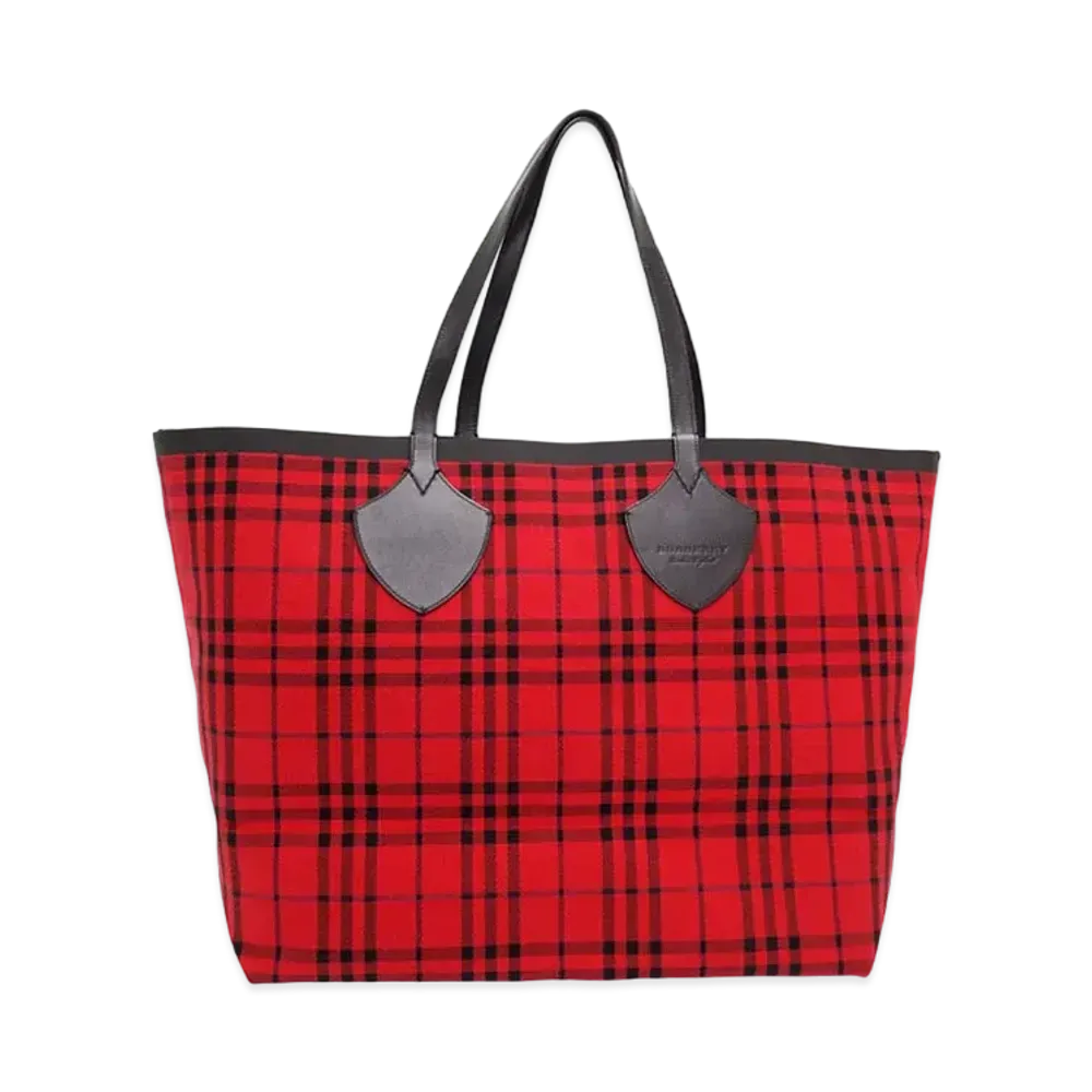 Burberry Canvas Giant Reversible Tote "Red"