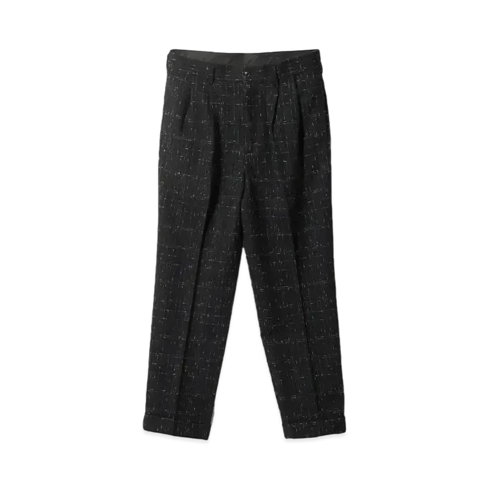 Needles Tucked Trouser W/N Plaid Cloth "Black"