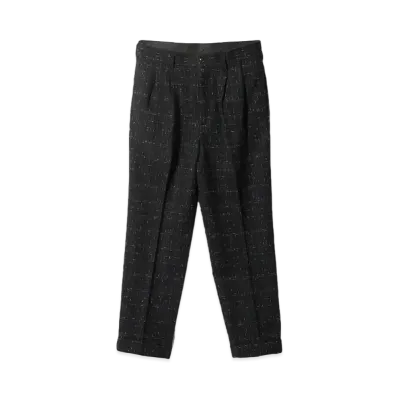 Needles Tucked Trouser W/N Plaid Cloth "Black"
