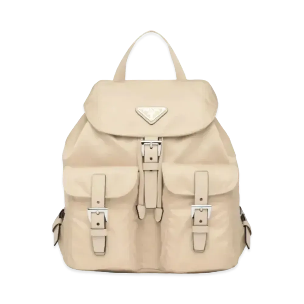 PRADA Small Re-Nylon Backpack "Sand Beige"