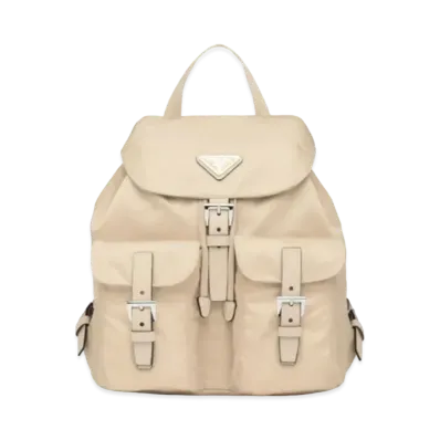 PRADA Small Re-Nylon Backpack "Sand Beige"