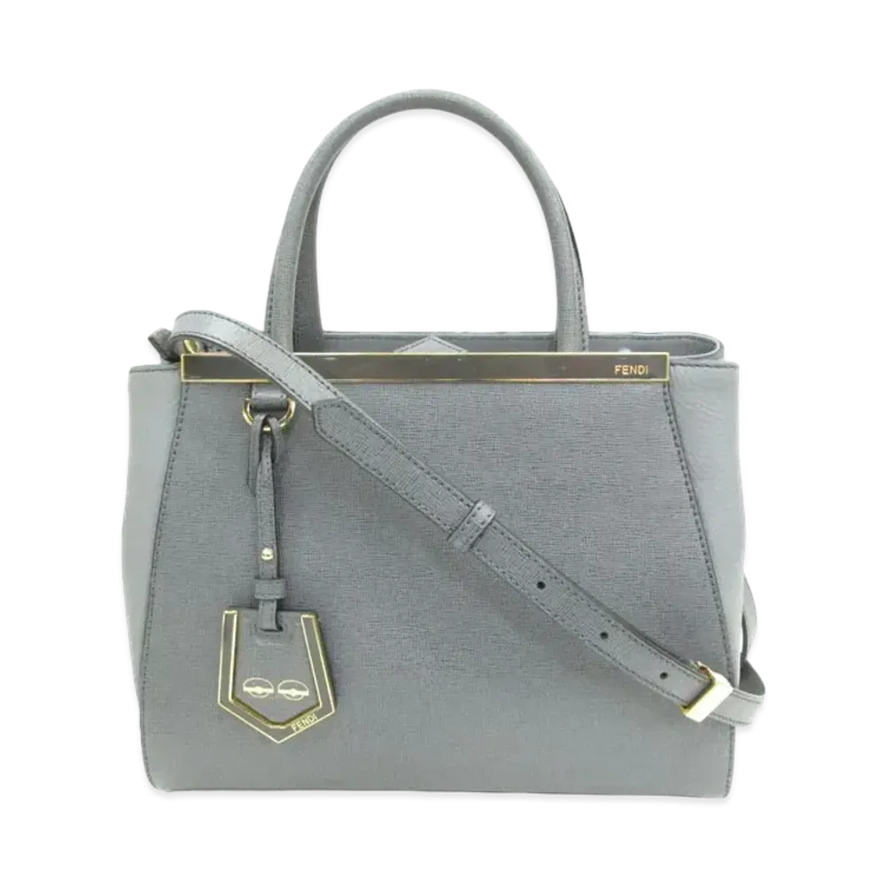 FENDI 2Jours Leather 2WAY Bag "Gray"