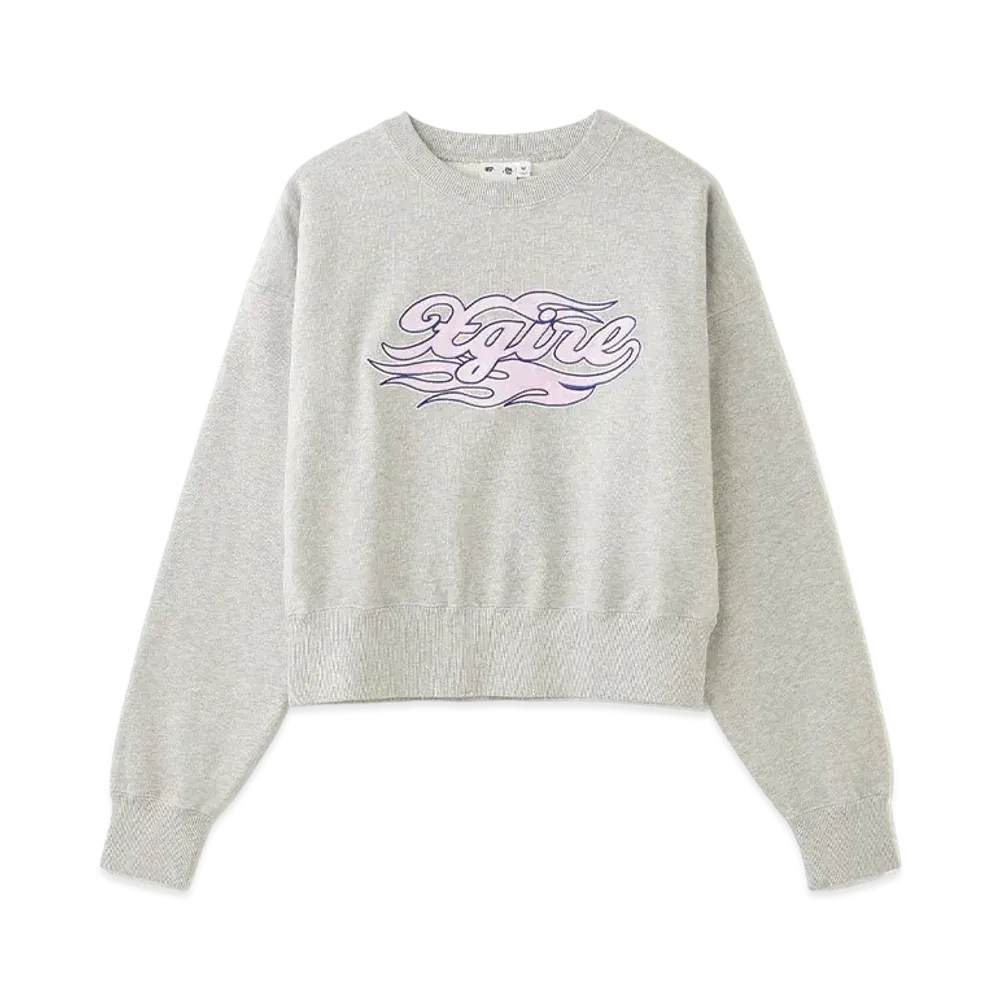 X-Girl Flame Logo Patch Compact Sweat Top "Ash"