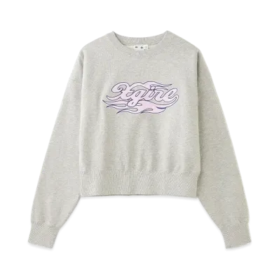 X-Girl Flame Logo Patch Compact Sweat Top "Ash"