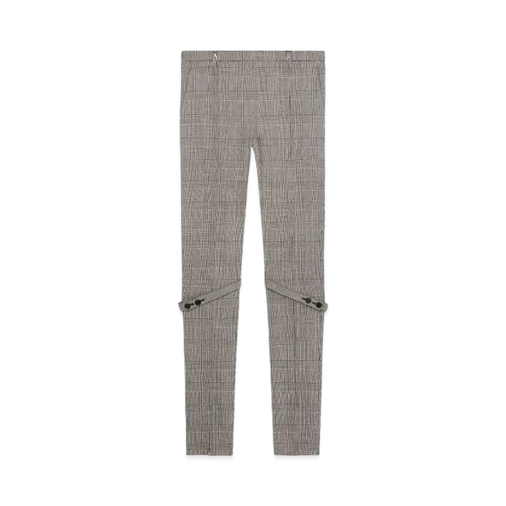 Courreges Zipped Prince Of Wales Tailored Pants "Sand/Mud Brown"
