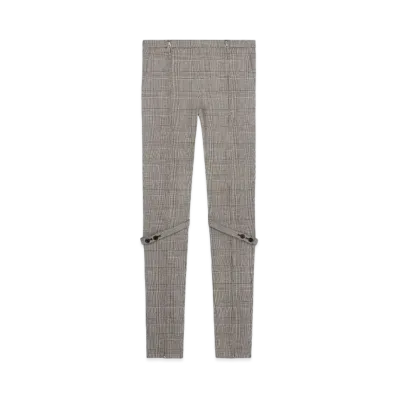 Courreges Zipped Prince Of Wales Tailored Pants "Sand/Mud Brown"