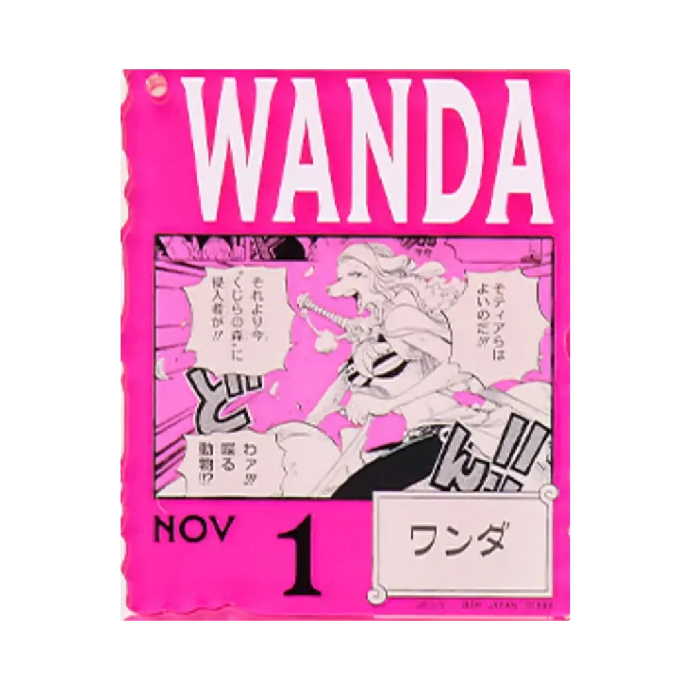 BANDAI "Ichiban Kuji" -ONE PIECE BASE SHOP Lottery 366DAYS OF BIRTHDAYS- Birth Month January-March Kon Colors Acrylic Block Charm Prize 11/1 Wanda