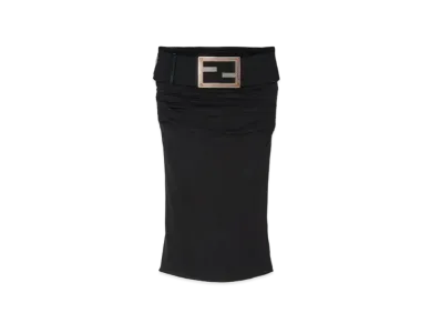FENDI x Versace Fendace Buckle Ruched Midi Skirt "Black"