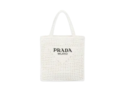 PRADA Raffia Tote Bag "White"