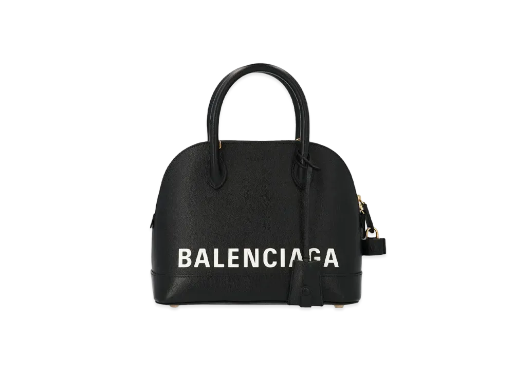 BALENCIAGA Women's Ville Small Top Handle Bag "Black/White"