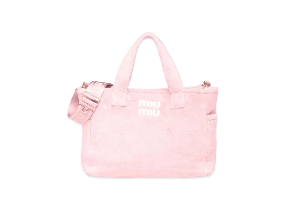 MIUMIU テリークロス トートバッグ ピンク