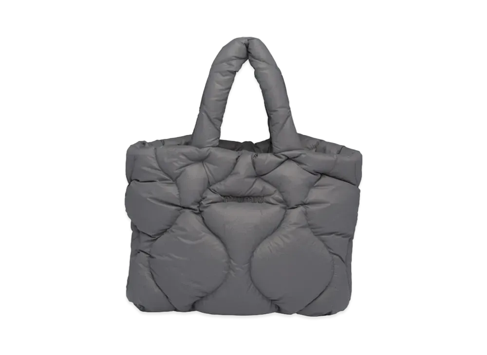 MIU MIU Padd Nylon Tote Bag "Light Gray"