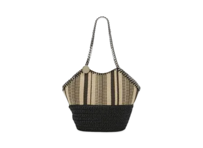 STELLA McCARTNEY Farabela Stripe Lafia Medium Tote "Black"