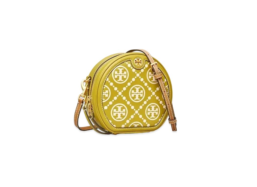 TORY BURCH T Monogram Contrast Emboss Moon Bag "Island Palm/New Cream"