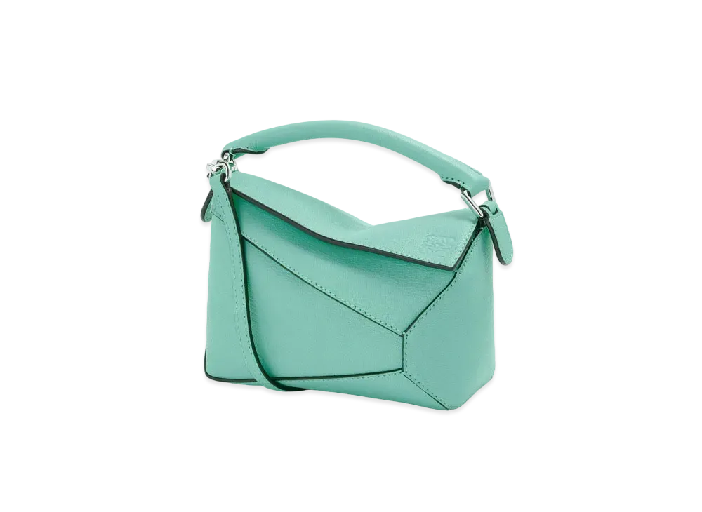 LOEWE Mini Puzzle Edge Bag In Goatskin "Fresh Mint"