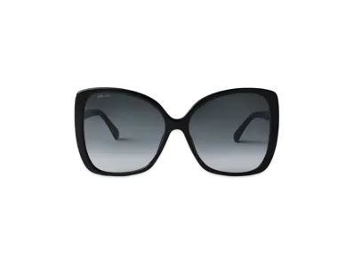 Jimmy Choo Becky Frame Over Size Sunglasses With Swarovski Crystals "Black"