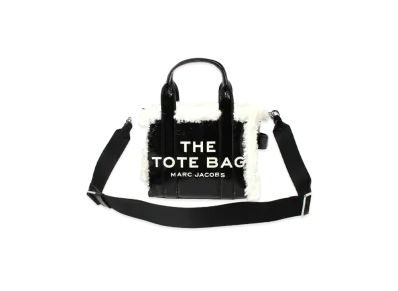 MARC JACOBS The Mini Crinkle Leather Tote Bag "Black White"