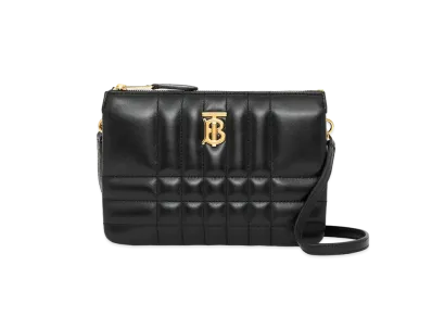 BURBERRY Quilted Lambskin Lola Twin Pouch "Black"