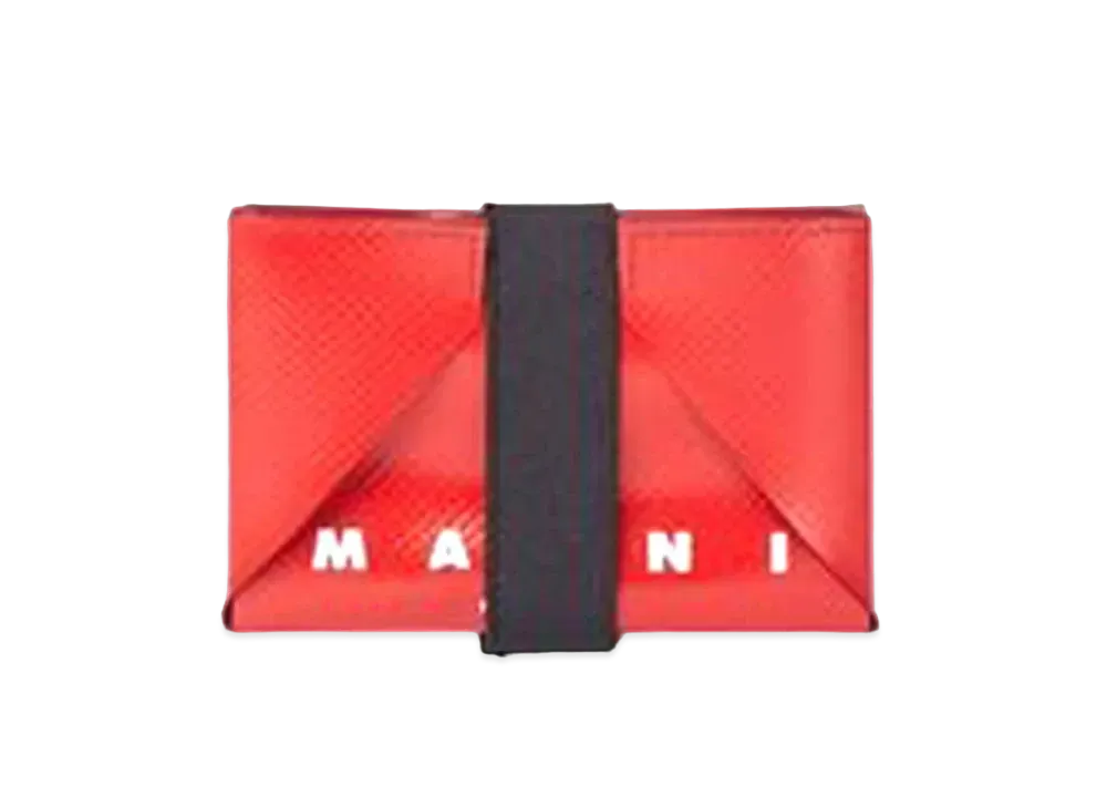 Marni Red And Gray PVC Origami Credit Card Holder "Red/Gray"