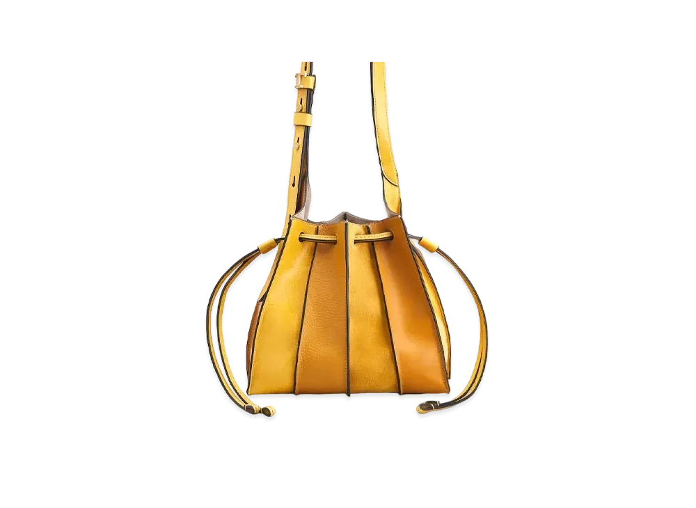 TOD'S Leather Bucket Bag Mini "Yellow"