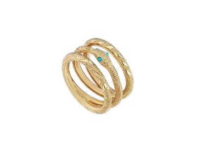 GUCCI Triple Ouroboros Yellow Gold Ring