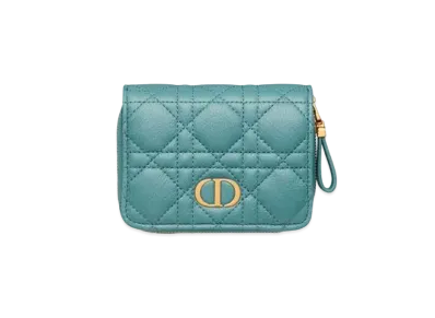 Dior Dior Caro Bi-Fold Wallet Cannage Calfskin "Azur Blue"