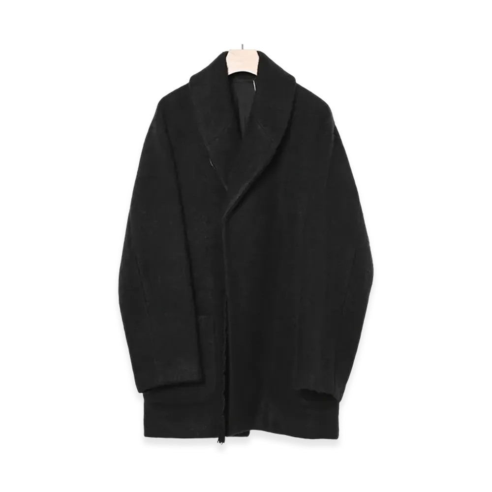 COMOLI Cashmere Shawl Collar Coat "Black"