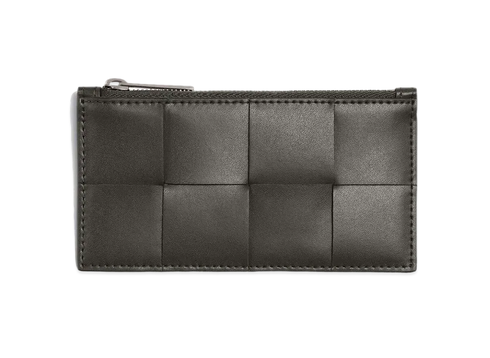 Bottega Veneta Zipped Card Holder "Light Graphite"