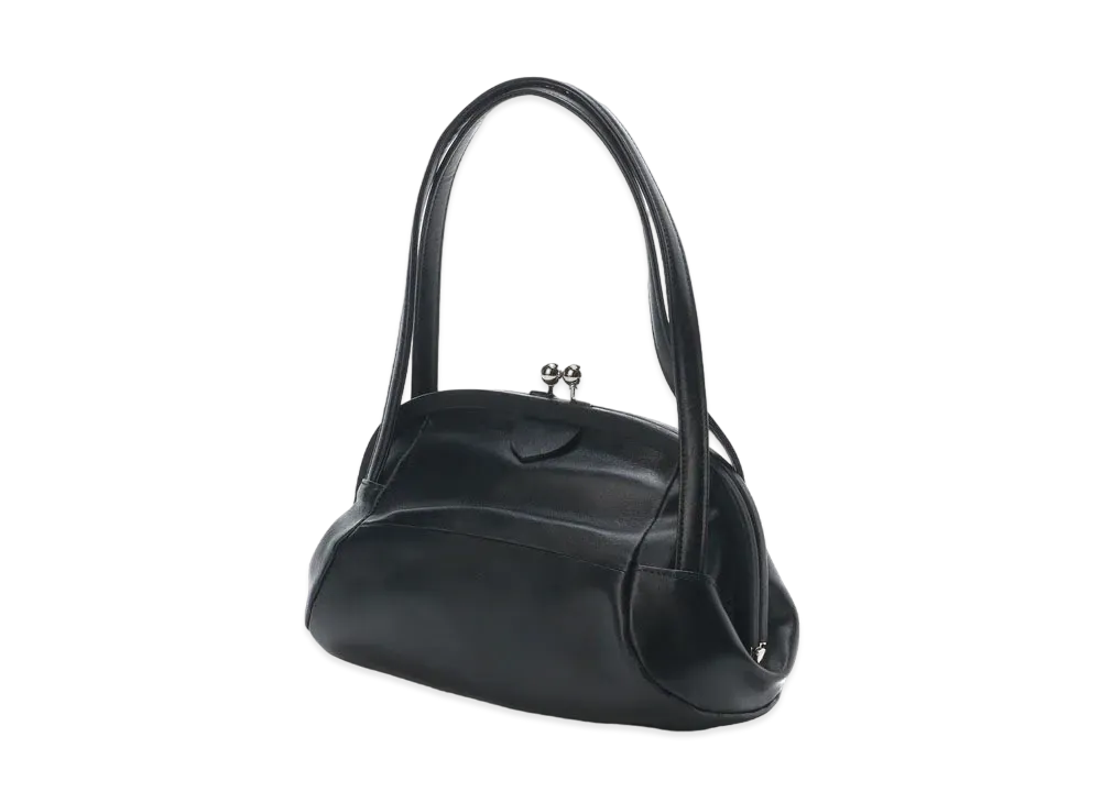 Yohji Yamamoto Y's SEMI GLOSS LEATHER RUGBY DESIGNED CLASP BAG