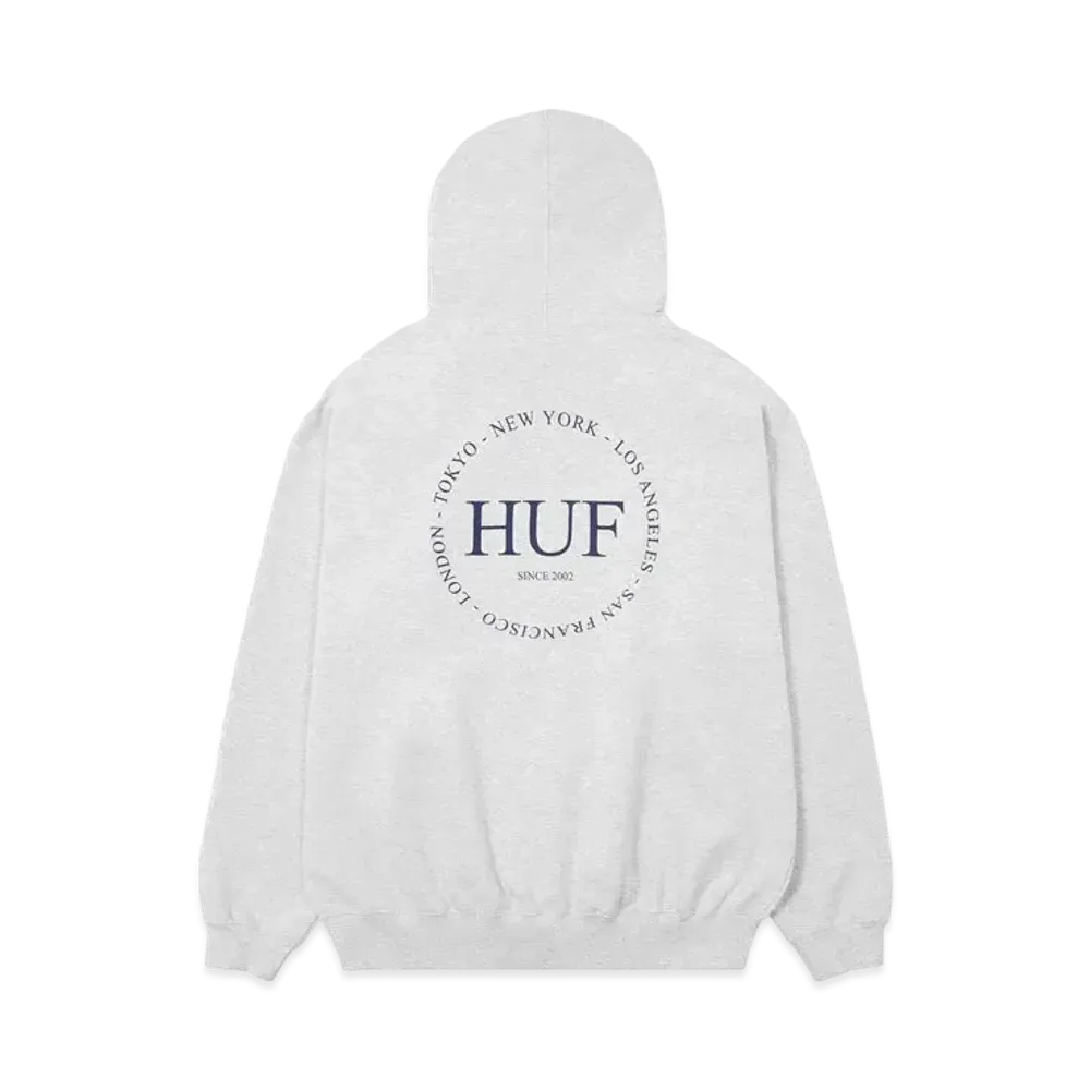 HUF Fall 24 Fine Print Fleece Hoodie "Ash Gray"