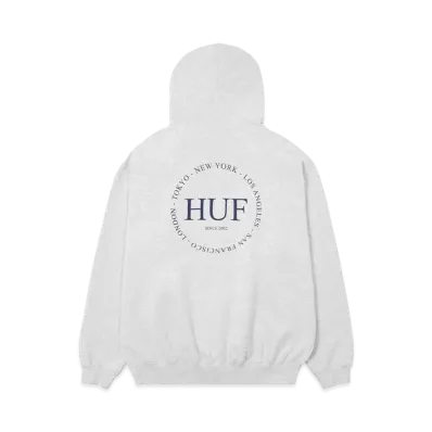 HUF Fall 24 Fine Print Fleece Hoodie "Ash Gray"
