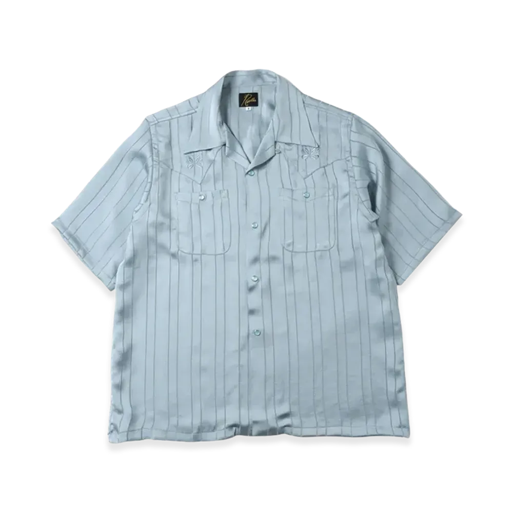NEEDLES S/S Cowboy One-Up Shirt TA/CU/PE Georgette "Blue"