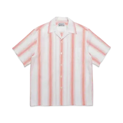 WACKO MARIA STRIPED OPEN COLLAR SHIRT "White"