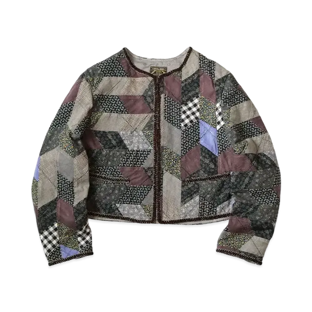 KAPITAL Yabane Quilt Patchwork Chateau Bolero "Black"