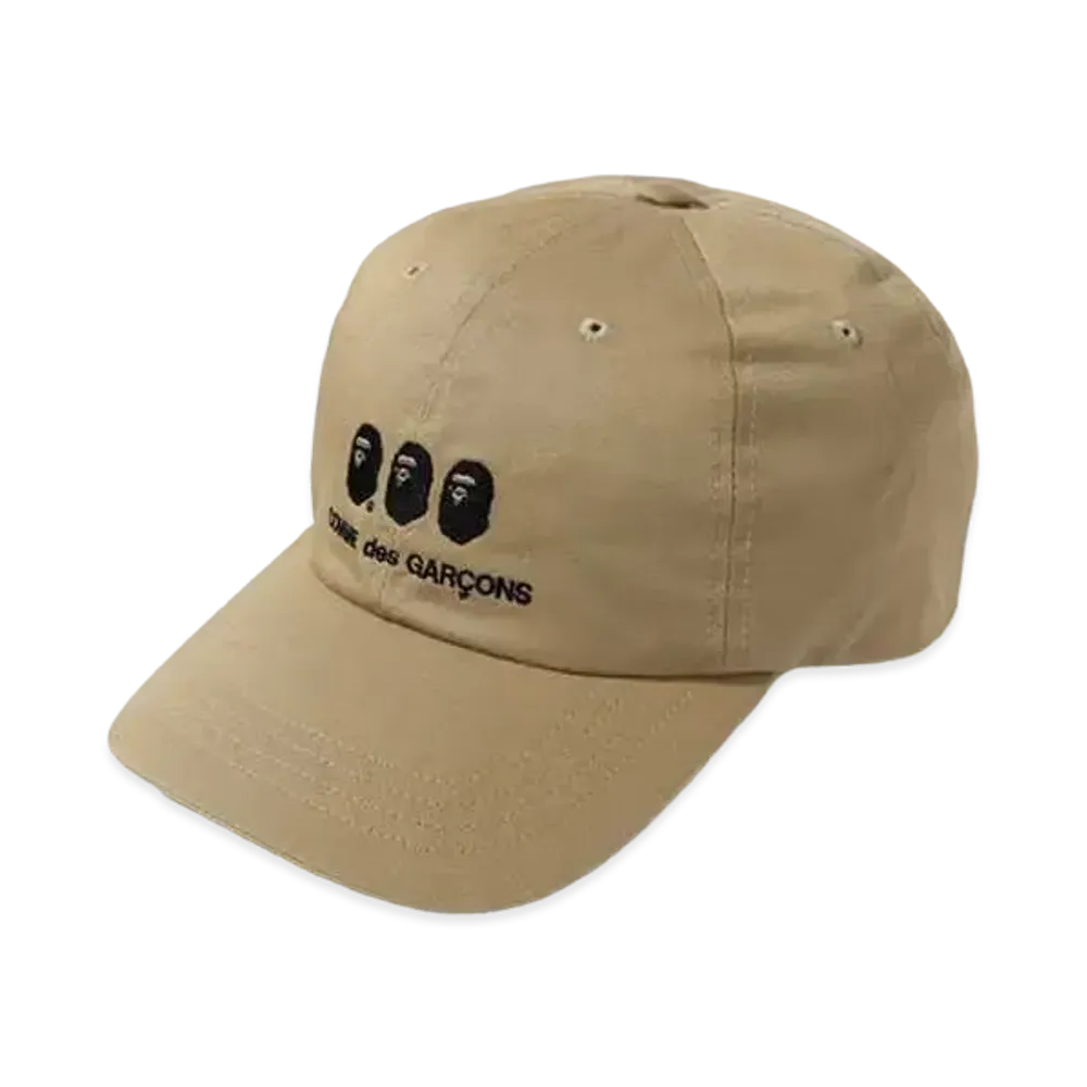 A BATHING APE CDG OSAKA PANEL CAP "Tan"