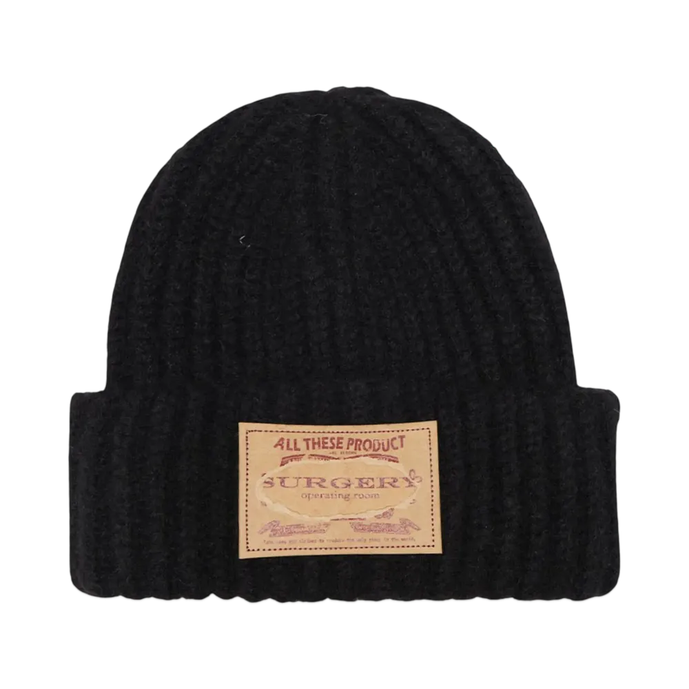 SURGERY paper logo tab beanie "BLACK"