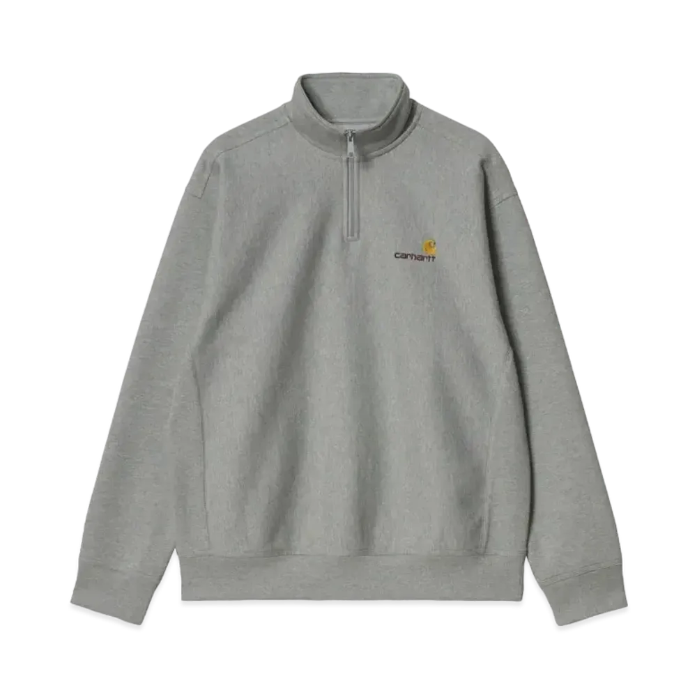 Carhartt Half Zip American Script Sweatshirt "Grey Heather"
