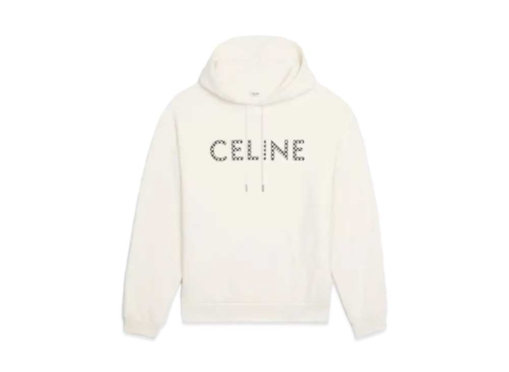 CELINE Loose Sweatshirt / Cotton Fleece With Studs "Off White"