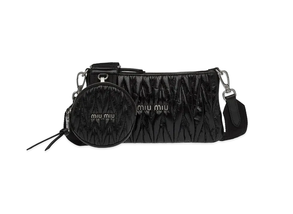 MIU MIU Matelase Scin Shoulder Bag "Black"