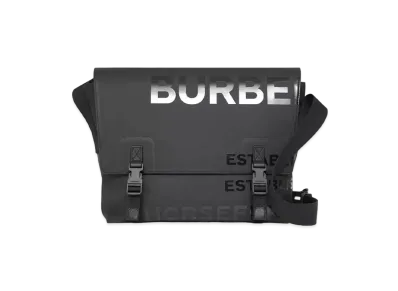 Burberry Horse Ferry Printing Coating Canvas Messenger Bag "Black"