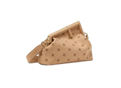 FENDI First Medium Flannel Bag With Embroidery "Beige"