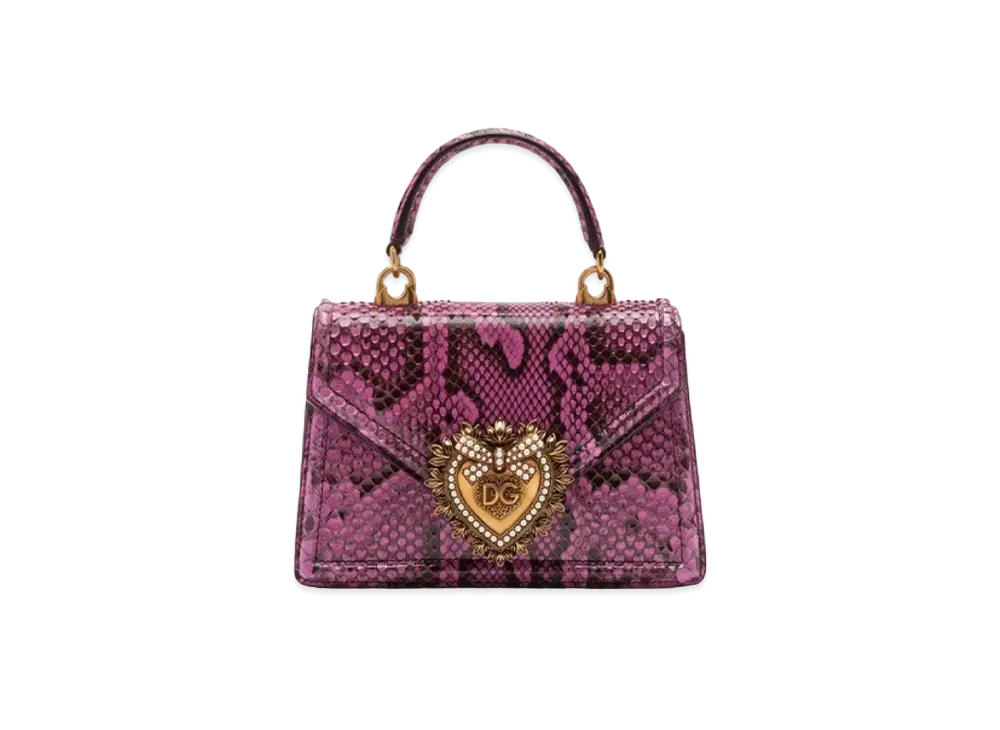 Dolce&Gabbana Devotion Bag Small Python "Fuchsia"