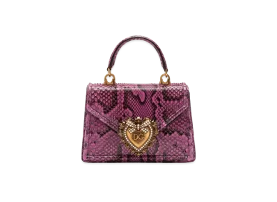 Dolce&Gabbana Devotion Bag Small Python "Fuchsia"