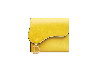 Dior Saddle Lotus Wallet Goatskin "Mustard Yellow"